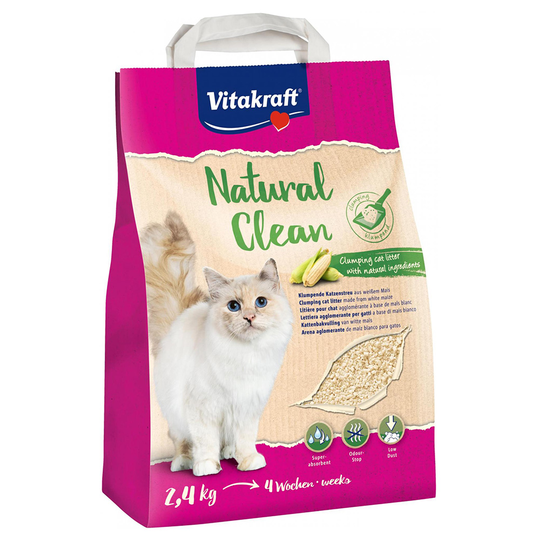 Vitakraft Natural Clean -maissipohjainen kissanhiekka - 2,4 kg