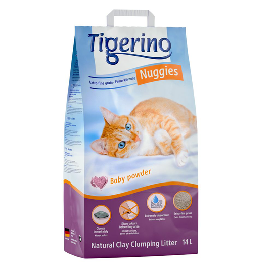 Tigerino Nuggies (Ultra) -kissanhiekka, talkin tuoksuinen - 14 l