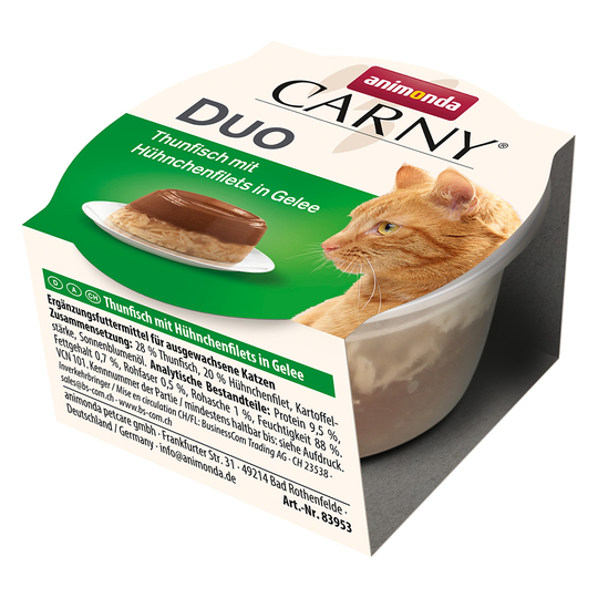 Animonda Carny Adult Duo 24 x 70 g - tonnikalaa & kanafileitä hyytelössä