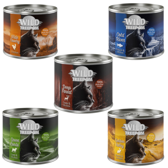 20 + 4 kaupan päälle! Wild Freedom 24 x 200 g / 400 g - Adult-mix I (5 makua) 24 x 200 g
