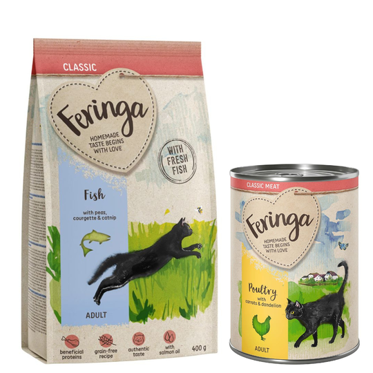 Feringa-kuivaruoka 400 g + 1 x 400 Classic Meat siipikarja kaupan päälle! - Adult kala