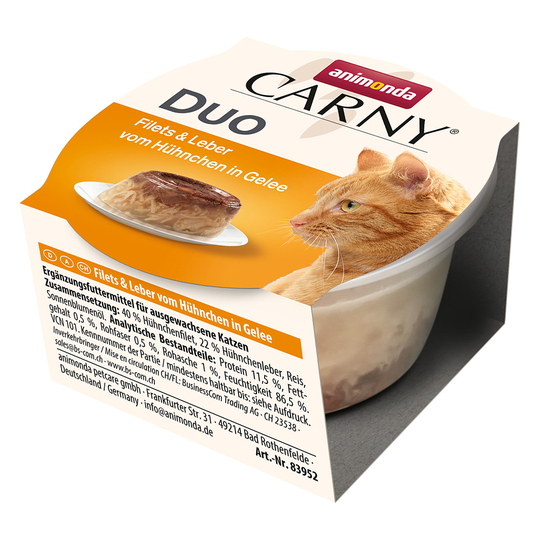 Animonda Carny Adult Duo 24 x 70 g - kanafileet & kananmaksa hyytelössä