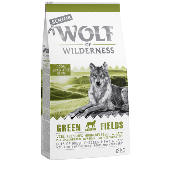 Wolf of Wilderness Senior Green Fields - lammas - 12 kg
