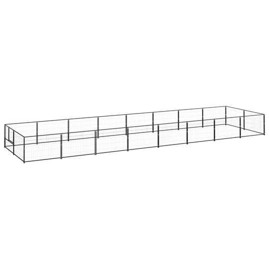 vidaXL Koiranhäkki musta 16 m² teräs