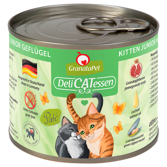 GranataPet DeliCatessen Kitten, siipikarja - 6 x 200 g purkit