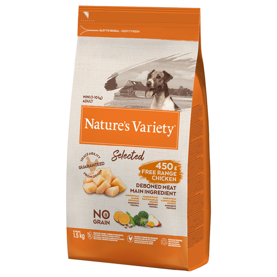Nature's Variety Selected Mini Adult vapaana kasvanut kana - 1,5 kg