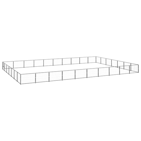 vidaXL Koiranhäkki musta 70 m² teräs