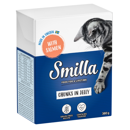 Smilla Chunks in Jelly säästöpakkaus 24 x 380 g - lohi