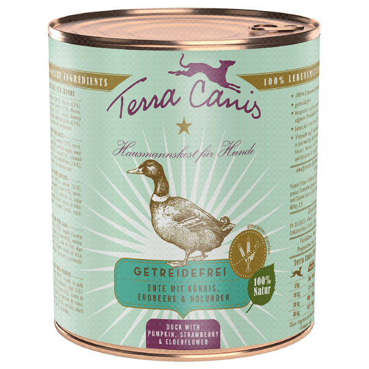Terra Canis, viljaton 6 x 800 g - ankka, kurpitsa, mansikka & selja