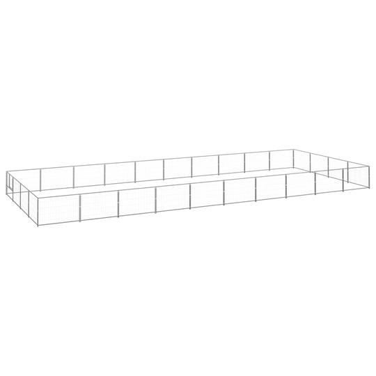 vidaXL Koiranhäkki hopea 40 m² teräs