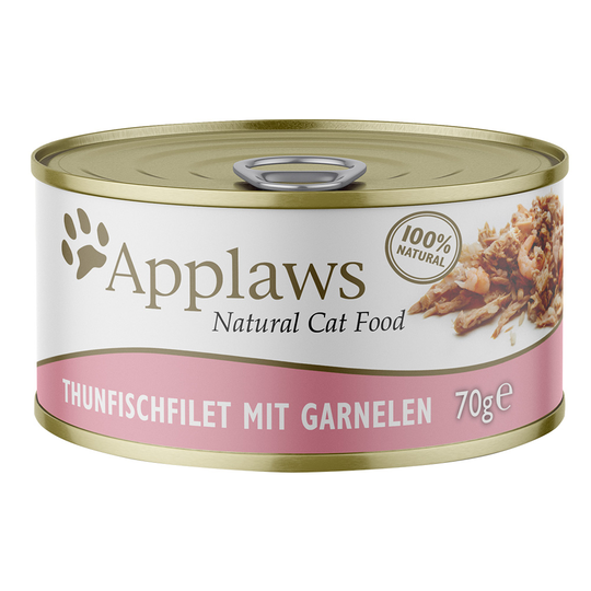 Applaws in Broth -kissanruoka 6 x 70 g - tonnikalafile & katkarapu