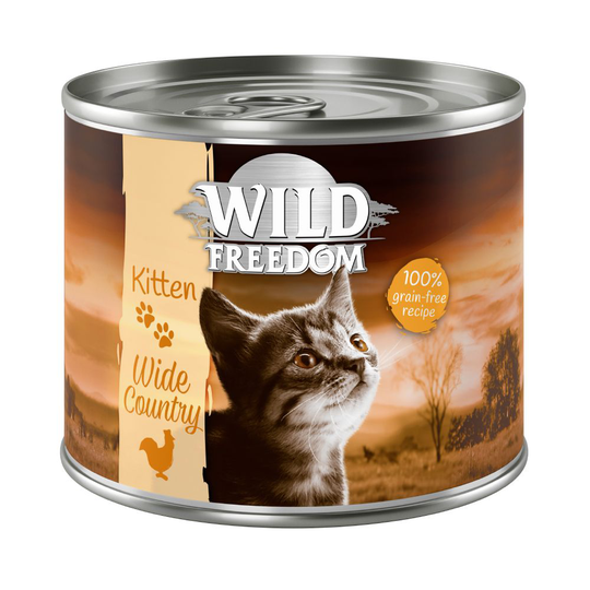 Wild Freedom Kitten 6 x 200 g - Wide Country - vasikka & kana