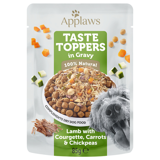 Applaws Taste Toppers kastikkeessa 12 x 85 g - lammas, porkkana, kesäkurpitsa & kikherne