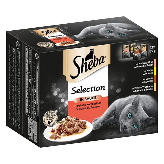 Sheba Selection Pouches -säästöpakkaus 48 x 85 g - Selection in Sauce, keittiömestarin duo