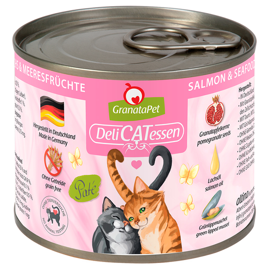 GranataPet DeliCatessen -säästöpakkaus 24 x 200 g - lohi & äyriäiset