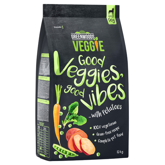 Greenwoods Veggie bataattia ja herneitä, porkkanaa ja pinaattia 1,5 kg
