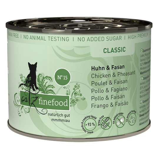 catz finefood -purkkiruoka 6 x 200 g - kana & fasaani