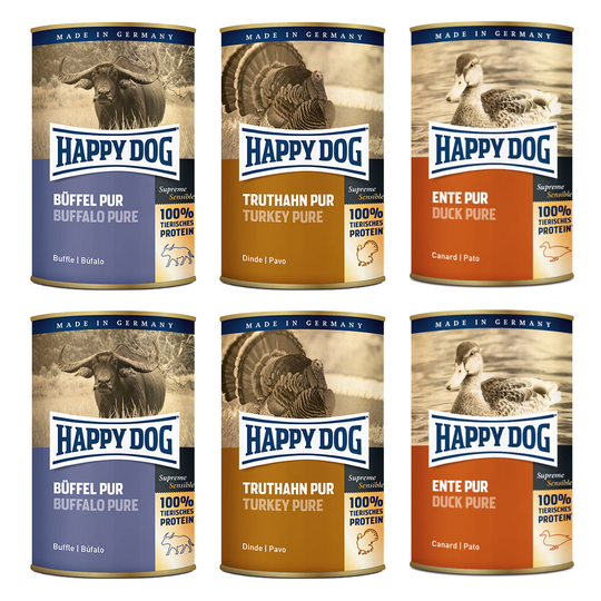 Happy Dog Sensible Pure -säästöpakkaus 24 x 400 g - lajitelma (3 makua)