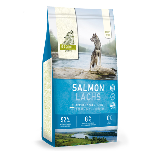 Isegrim Adult “River” lohi, marjat ja villiyrtit - 3 kg