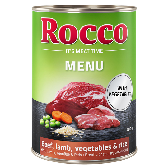Rocco Menue -säästöpakkaus 24 x 400 g - nauta & lammas