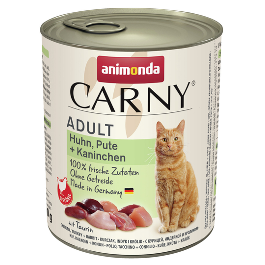 Animonda Carny Adult -säästöpakkaus 24 x 800 g - kana, kalkkuna & kani