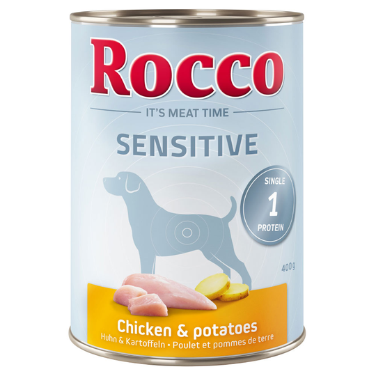 Rocco Sensitive -säästöpakkaus 12 x 400 g - kana & peruna