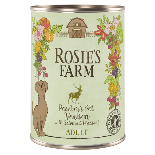 Rosie's Farm Adult 6 x 400 g - peura & fasaani & lohi