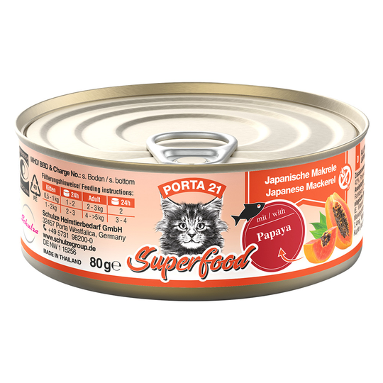 Porta 21 Superfood 24 x 80 g - makrillia ja papaijaa