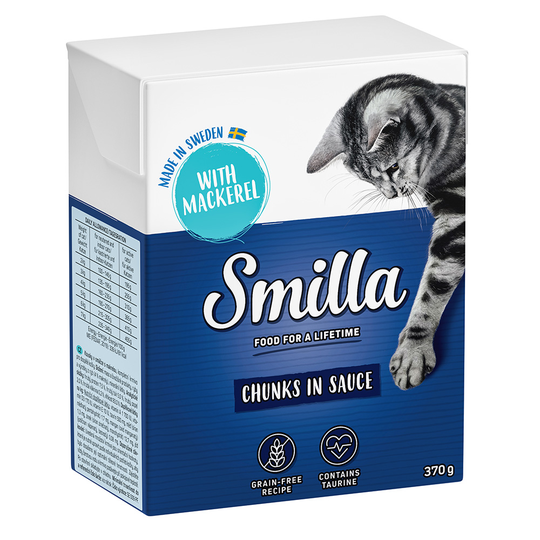 Smilla Chunks in Sauce säästöpakkaus 24 x 370 g - makrilli