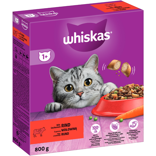 Whiskas-kuivaruoka - 10 % alennusta! - 1+ Beef (800 g)