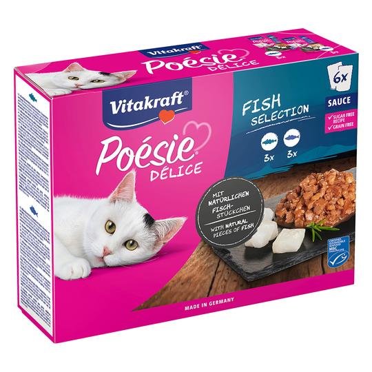 Vitakraft Poésie DéliSauce -sekoituspakkaus 6 x 85 g - Kalasekoitus