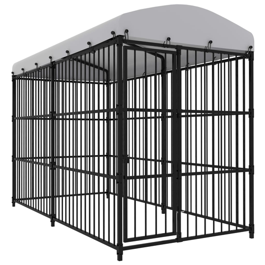 vidaXL Koiran ulkohäkki katoksella 300x150x210 cm