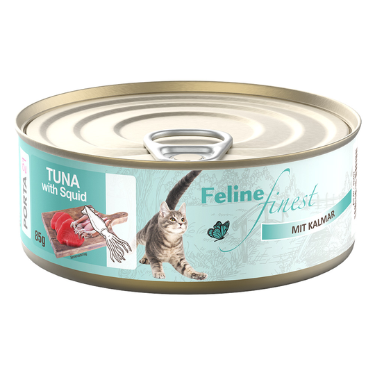 Feline Finest -kissanruoka 6 x 85 g - tonnikala ja kalmari