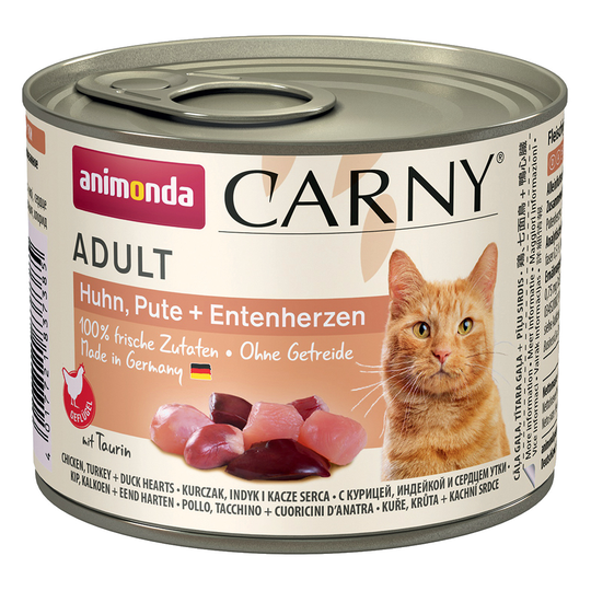 Animonda Carny Adult 6 x 200 g - kana, kalkkuna & ankansydän