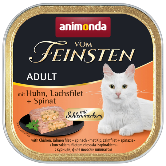 Animonda vom Feinsten Adult herkkutäytteellä 36 x 100 g - kana, lohifile & pinaatti