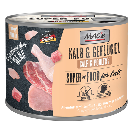 MAC´s Cat Gourmet 6 x 200 g - vasikka & siipikarja