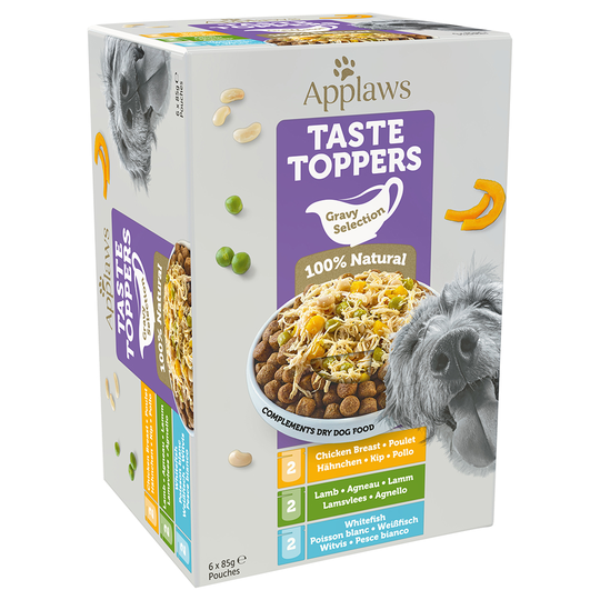 Applaws Taste Toppers -säästöpakkaus 12 x 85 g - kokeilupakkaus kastikkeessa