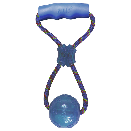 KONG Squeezz Ball kahvalla - L: noin 32,5 cm, pallon Ø 8 cm, kahva 11 x 2 cm