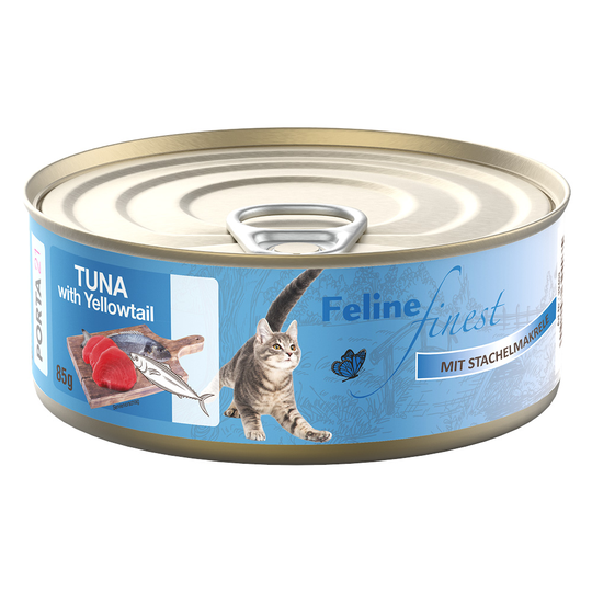 Feline Finest -kissanruoka 6 x 85 g - tonnikala ja piikkimakrilli