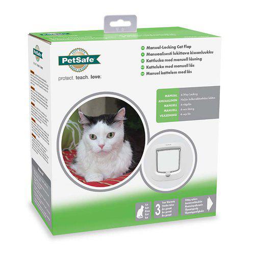 PetSafe Valkoinen 4- suuntainen Kissanluukku - Manuaalinen Lukitus