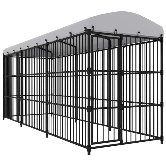 vidaXL Koiran ulkohäkki katoksella 450x150x210 cm
