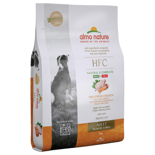 Almo Nature HFC Adult koira M-L kana - säästöpakkaus: 2 x 8 kg
