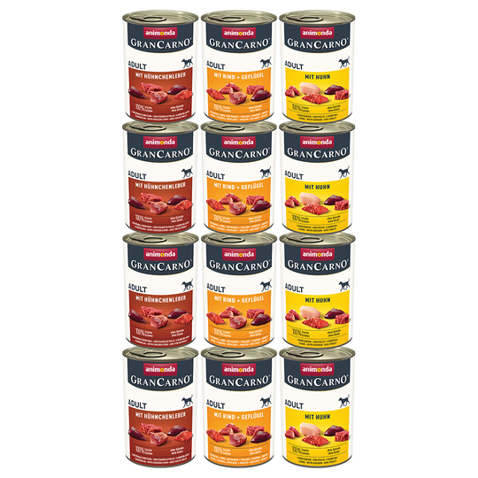 Animonda GranCarno Original 12 x 400 g - mix 4 (3 makua)