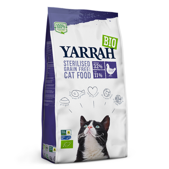 Yarrah Bio Sterilised -kissanruoka viljaton - 2 kg