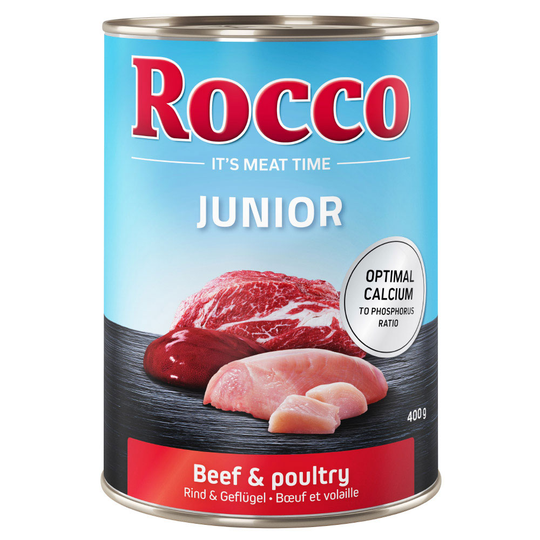 Rocco Junior 12 x 400 g - nauta & siipikarja