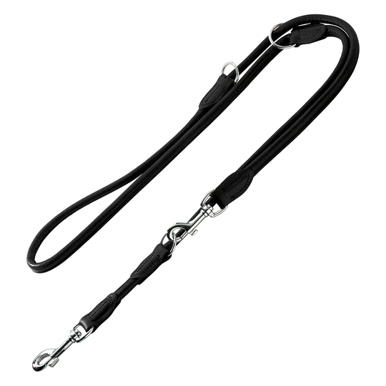 HUNTER Round & Soft -talutushihna, musta - pituus 200 cm, Ø 10 mm
