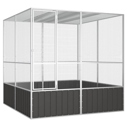 vidaXL Lintuhäkki antrasiitti 213,5x217,5x211,5 cm galvanoitu teräs