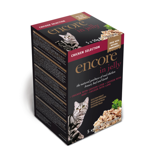 Encore Jelly Pouch Mix 5 x 50 g - Chicken Selection