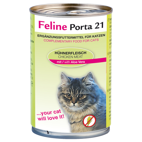 Feline Porta 21 -kissanruoka 6 x 400 g - kana & aloe (viljaton)
