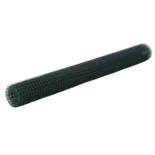 vidaXL Kanaverkko teräs PVC pinnoitteella 25x1,5 m vihreä